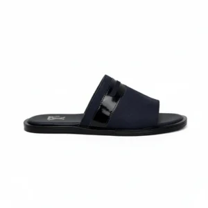 Navy Blue Suede Slipper
