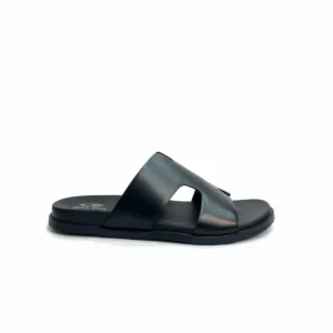 Plain Strap Slipper (Black)